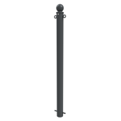 Ornamental bollard | Series 474B | � 76 mm | stationary, for casting in concretewith ground anchor, total length approx. 1300 mm | without lock | with 2 eyelets
